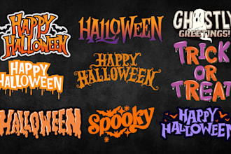 do custom cartoon halloween t shirt, mascot horror logo, stickers, poster design