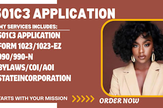 prepare nonprofit paperwork, bylaw, mission statement, article of incorporation