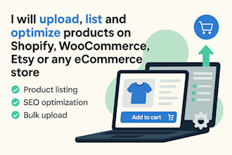 upload, list and optimize products on shopify, woocommerce, etsy
