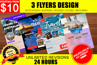 design travel flyers, elegant party flyer, concert, event flyer design