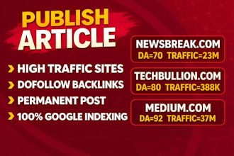 publish article on medium,com newsbreak, techbullion seo guest post service