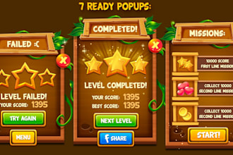 design a professional game UI UX and assets for mobile game