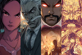 draw comic book cover art and manga for you
