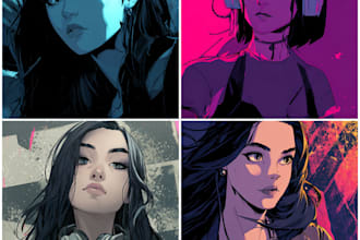 draw comic book cover art and manga for you