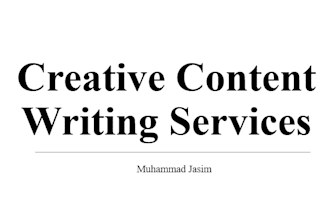 provide creative content writing services