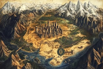 design a fantasy map illustration