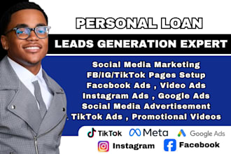 generate over 1000 personal loan leads, payday loan leads via facebook ads setup