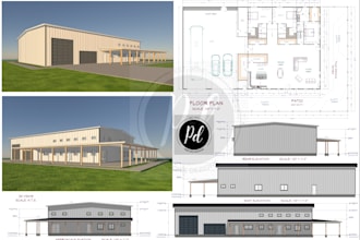design barndominium plan and pole barn house plan for permit