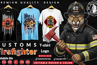 design custom firefighter t shirt design