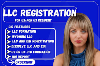 do US llc formation, new mexico or wyoming llc registration, ein and boi filing