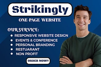 design professional one page strikingly website for portfolio event and business