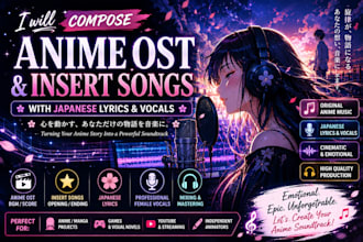 compose original anime ost and insert songs with japanese lyrics and vocals