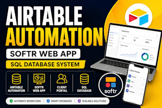 build airtable automation, softr web app and sql database as airtable expert