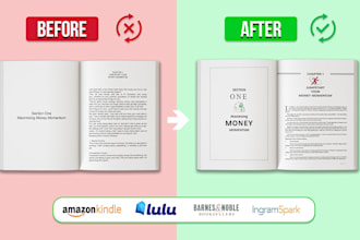 do book formatting, manuscript layout design and book typesetting