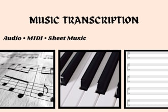 transcribe your song into professional sheet music, tabs, or chord charts