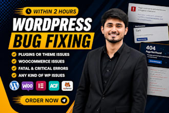 fix wordpress issues, bugs, critical error, fix wordpress error, woocommerce fix