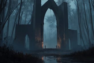 do mystical horror dark environment concept art or landscape