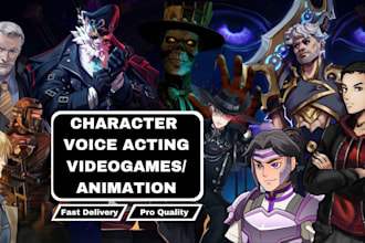 voice act characters for video games and animation