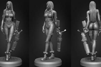 do 3d sculpting and 3d modeling with character design, miniature also 3d design