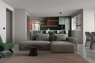 redesign house interior,kitchen model,dining countertop,3d tv wall space render