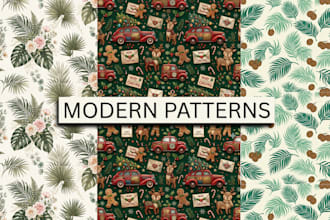 design unique seamless pattern, textile print, and packaging