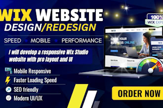 develop a responsive wix studio website with pro layout and UI