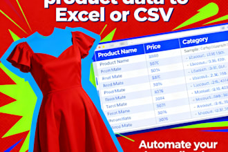 scrape ecommerce product data into excel or CSV