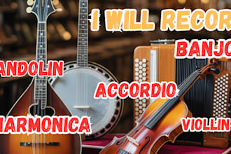record professional mandolin, harmonica, fiddle, violin, or banjo music