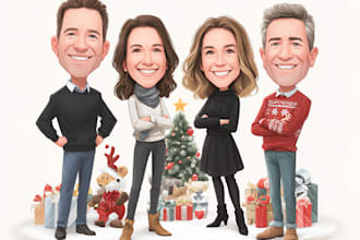 draw christmas cartoon caricature