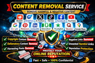 delete,remove,takedown,content from,reddit,tiktok,facebook,google,ig,yt by dmca