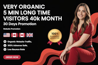 do 5min long time duration visit organic website traffic promotion
