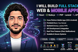 do full stack web n mobile app in react, nodejs, PHP, laravel, javasript and API