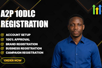 do a2p 10dlc registration, twilio sms setup, simple website edit