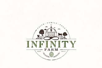 do vintage nature, farm, or ganic logo for you