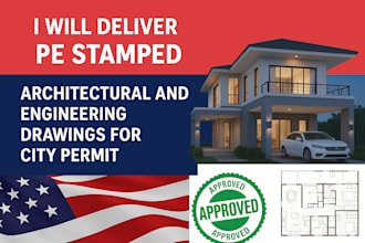 deliver pe stamped architectural and engineering drawings for city permit