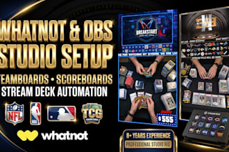 setup whatnot obs live stream with teamboard