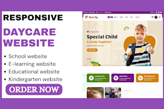 design school elearning daycare kindergarten educational website lms