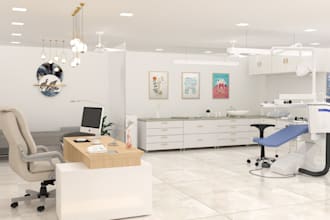 create 3d hospital interior, dental clinic, modern pharmacy, spa, 3d rendering