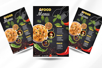 restaurant menu design cocktails, drinks, food