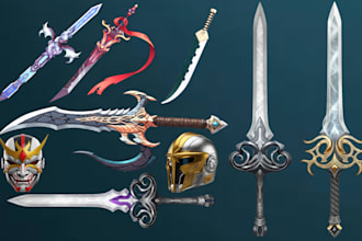sculpt 3d cosplay sword cosplay weapon 3d mask cosplay accessory stl fo 3d print