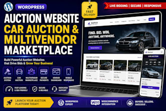 create wordpress auction website car auction and multivendor marketplace