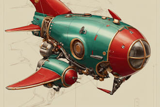 draw high quality spaceship concept