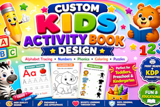 create educational activity book fun learning worksheets for kids tracing book