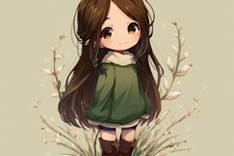 draw cute anime chibi character for dnd,fanart,png tuber