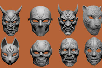 create a 3d model of a mask or an helmet for 3d printing