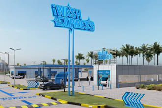 craft petrol pump,gas station,convenience store,car park,mockup,charging station