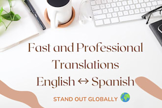 translate your resume and cover letter from english to spanish and vice versa