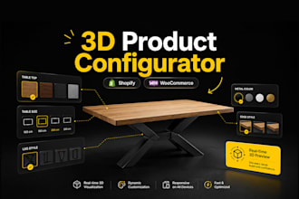 create custom 3d configurator for shopify woocommerce no subscription