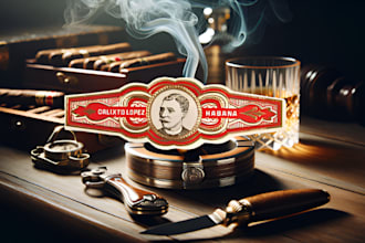 do a premium cigar band, label and cigar box design