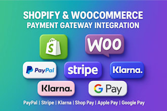 setup shopify woocommerce payment gateway integration stripe, paypal, apple pay